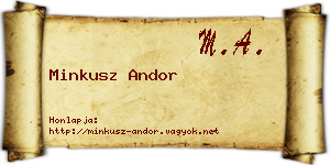 Minkusz Andor névjegykártya
